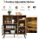 Costway Industrial Sideboard Cabinet Kitchen Cupboard with Adjustable Shelves 5