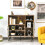 Costway Industrial Sideboard Cabinet Kitchen Cupboard with Adjustable Shelves 4