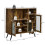Costway Industrial Sideboard Cabinet Kitchen Cupboard with Adjustable Shelves 2