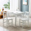 MCC (White) Classic Solid Wooden Dining Table and 2 Chairs 2+1 1
