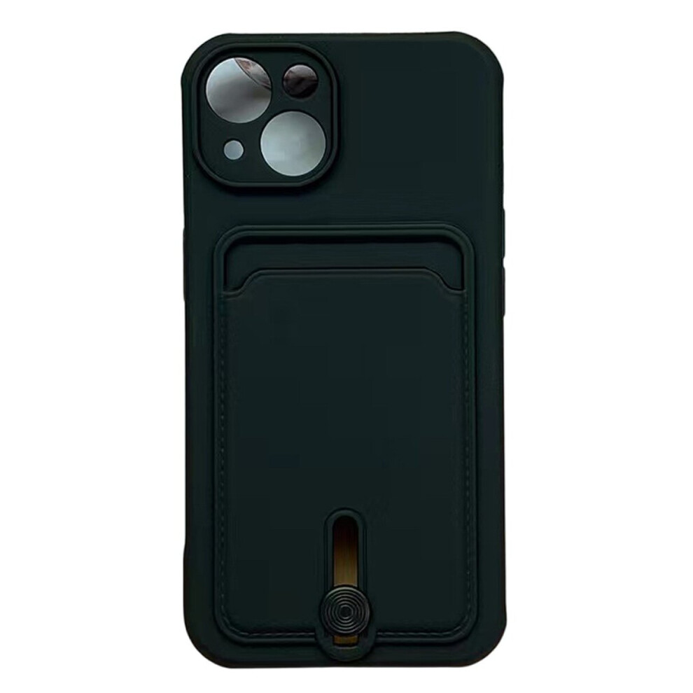 Silicone Card Holder Protection Case For Iphone 15 Plus In Black 9145584623106