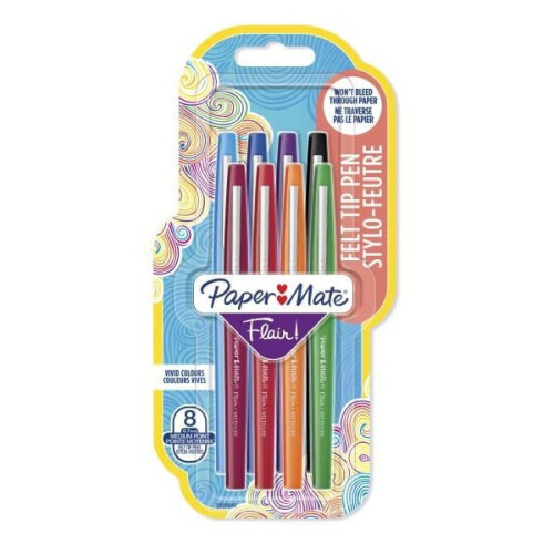 Paper Mate Papermate Flair felt pen Medium Multicolour 8 pc(s)