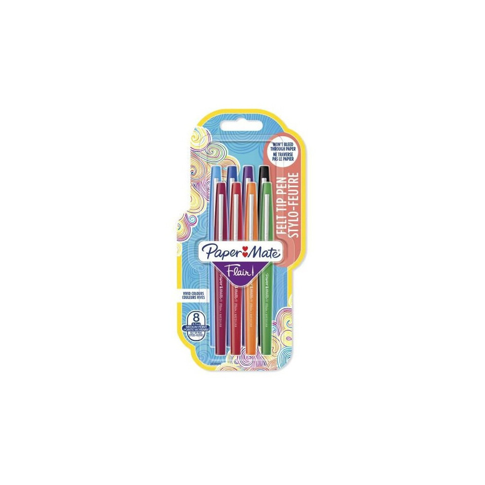 Papermate Flair felt pen Medium Multicolour 8 pc(s)