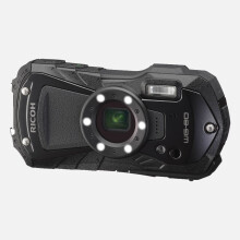 Ricoh WG-80 - Appareil photo compact, étanche 14 m, résiste aux chocs 1,6 m, gel -10C, 16 MP CMOS, noir, robuste