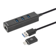 Manhattan USB-C & USB-A Combo Dock/Hub, Ports (4): Ethernet and...
