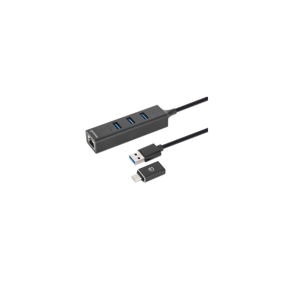 Manhattan USB-C & USB-A Combo Dock/Hub, Ports (4): Ethernet and...