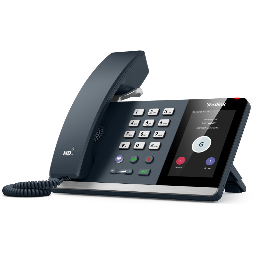 Yealink MP54 Mid-Level, Smart Corded IP Desk Phone, Power Over Ethernet, Optimal HD Audio, 4 inch (800 x 480 Pixel) Capacitive LCD Touch Screen, Android 9.0 (Zoom Edition) – Black - Image 4