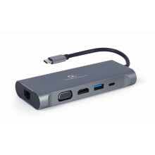 USB-C Hub - Gembird - 8716309121477 - 7-in-1 - HDMI 4K - VGA Full HD - PD-opladen 100W