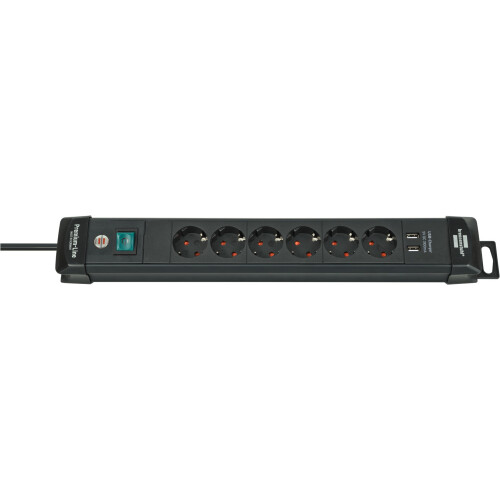 Multipresa - Brennenstuhl - 1951160602 - 6 prese - Nero - 16 A