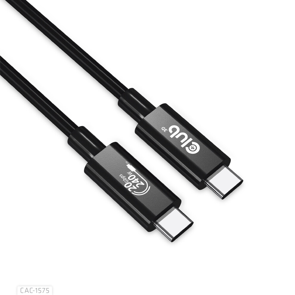 2m Club 3D CAC-1575 USB4 Type-C Gen2x2 Cable, 4K60Hz, 20Gbps, 240W Power Deliver - Image 4
