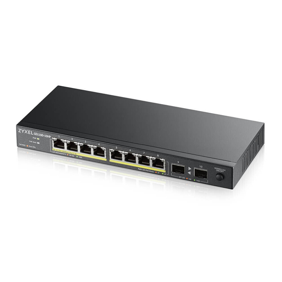 Zyxel Gs1100-10Hp V2 Unmanaged Gigabit Ethernet (10/100/1000)... 4718937621187