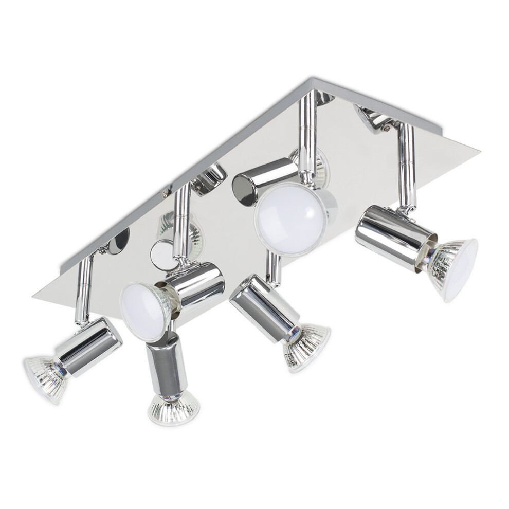 Consul Spotlight 6 Way Silver Ceiling Bar Spotlight