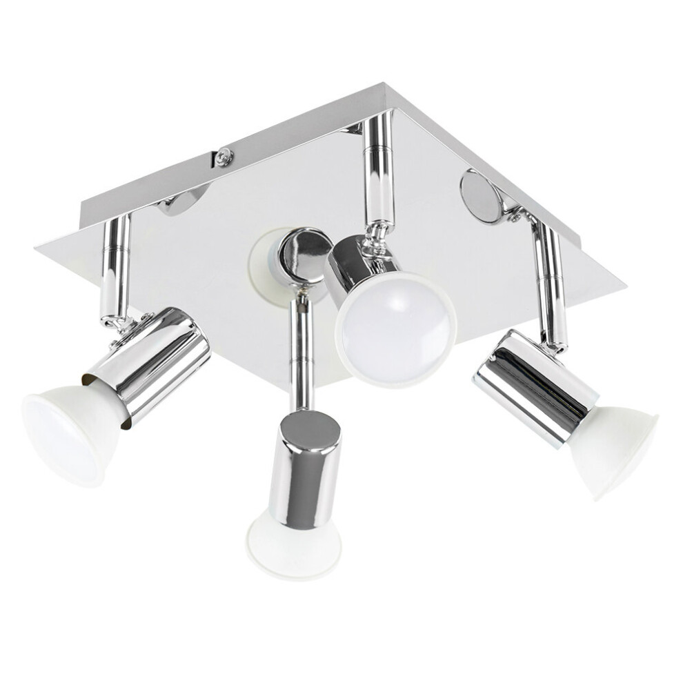 Spotlight 4 Way Silver Ceiling Plate Spotlight