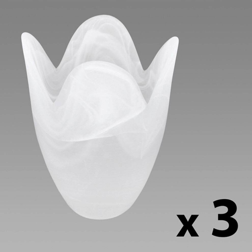 Marble Glass 3 Pack White Ceiling Pendant Shade
