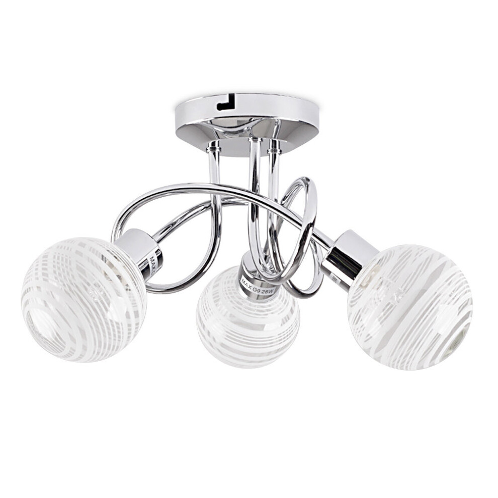 Maze 3 Way Silver Ceiling Bar Light