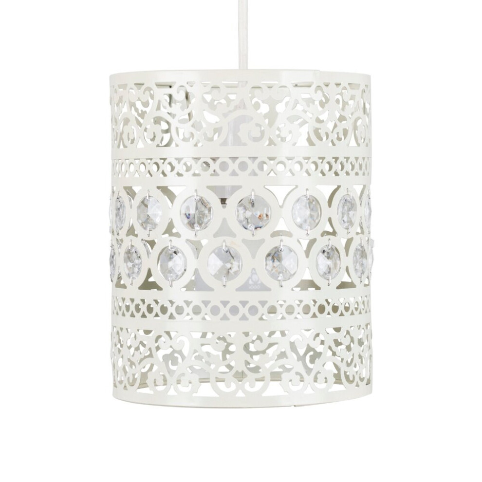Moroccan Shabby Chic White Ceiling Pendant Shade