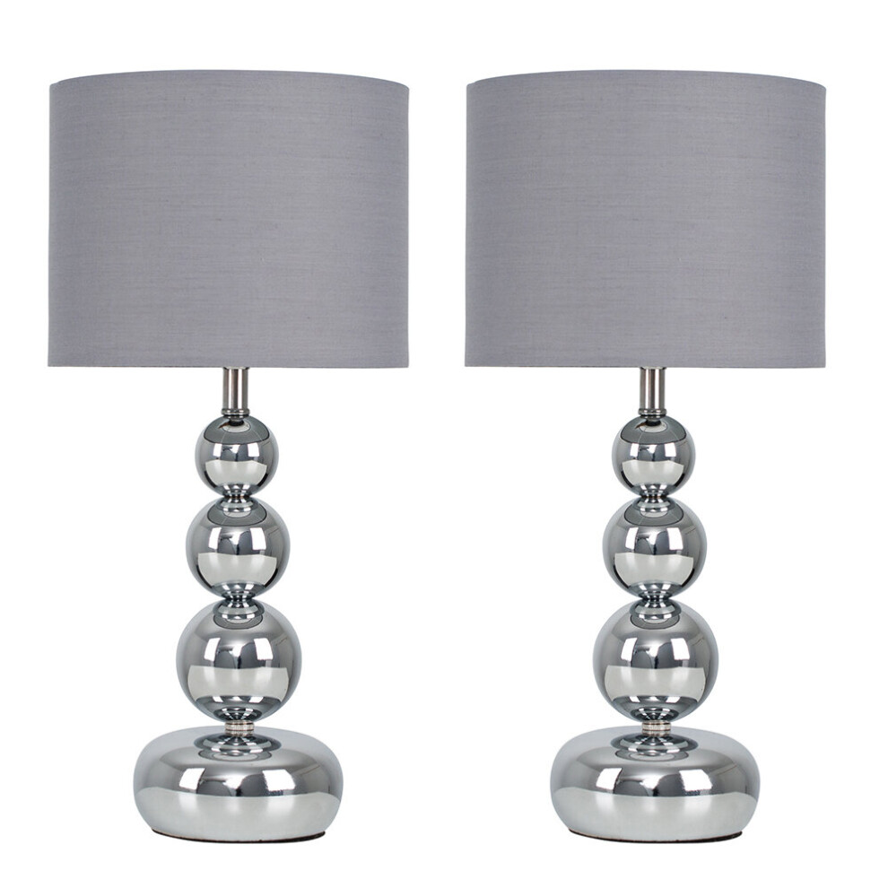 Marissa Pair of Silver Table Lamps