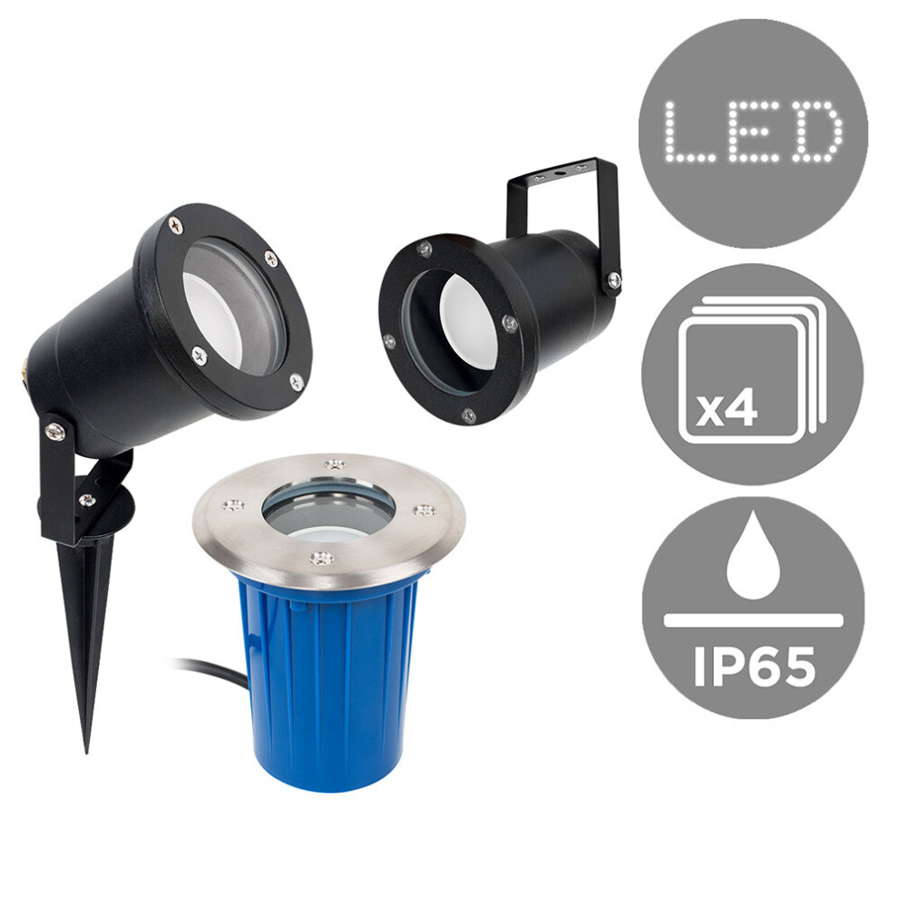 Berwick 3 in 1 4 Pack Silver Outdoor Light (Multi-Installation)
