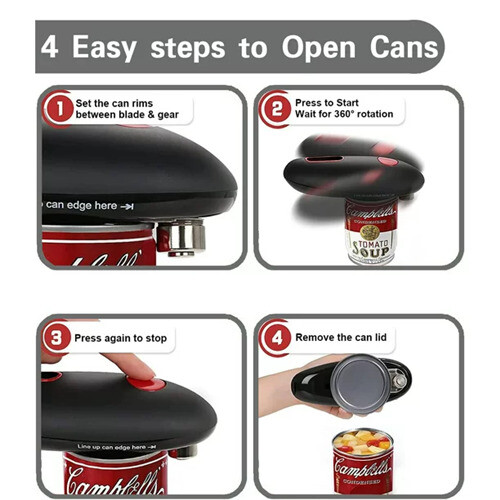 Electric Handheld Can Opener Open Any Can Shape with One Press 2