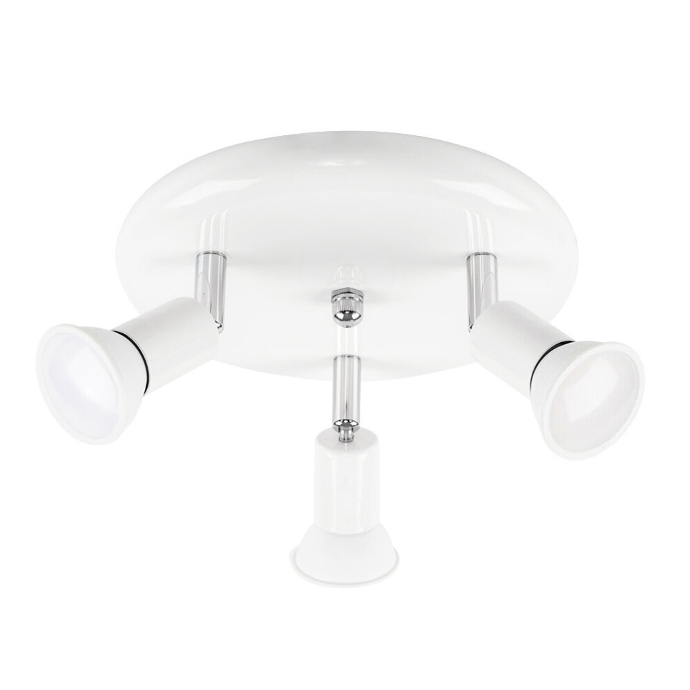 Round 3 Way White Ceiling Bar Spotlight