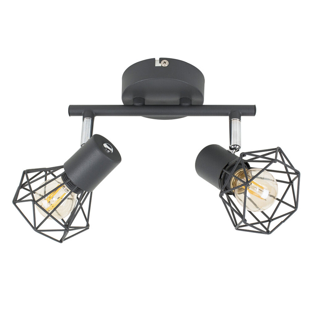 Angus Industrial Grey Ceiling Bar Spotlight