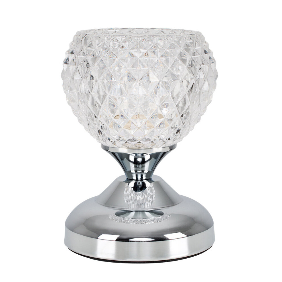 Silver Table Lamp Touch On/Off Dimmable