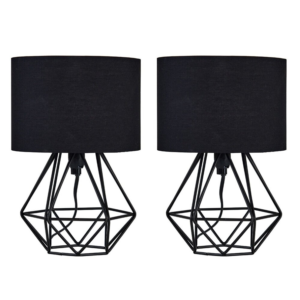 Angus Pair of Black Table Lamp