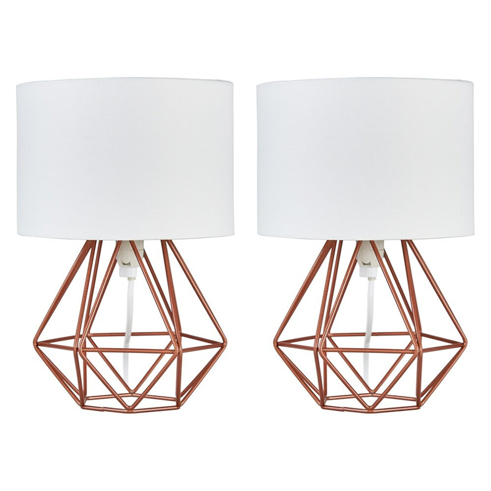 Angus Pair of Copper Table Lamp
