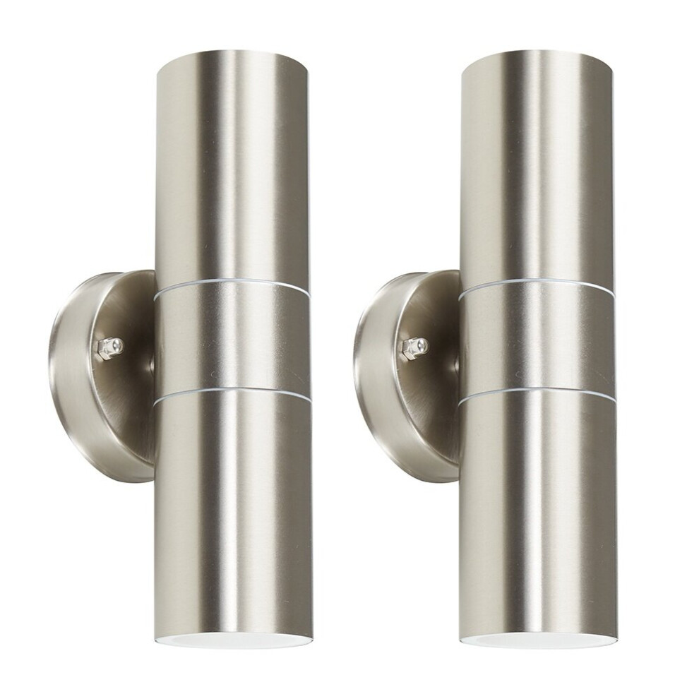 Up Down Pair of Silver Outdoor Wall-Up Down Light