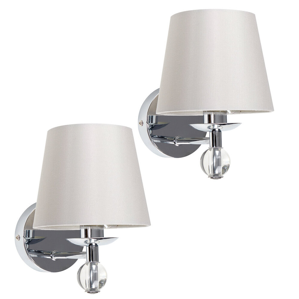 Bryantt Pair of Silver Indoor Wall Light