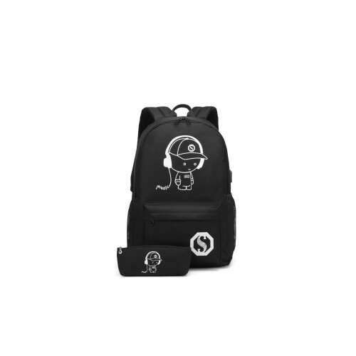 Anime Luminous Backpack With USB Charging Port & Pencil Case 2