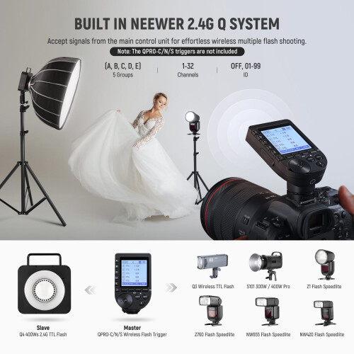 Neewer Q4 400W 2.4G TTL FLASH WITH BATTERY 2