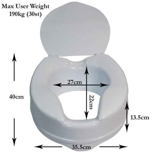 Actiasgear Raised Toilet Seat with Lid 10cm Elevated 1