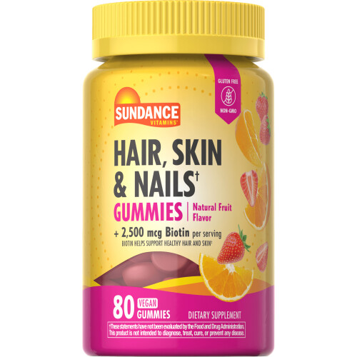 Sundance Vitamins, Γούστα, Δέρμα & Νύχια Γούστα, Φυσικό Φρούτο, 80 Vegan Gummies 2