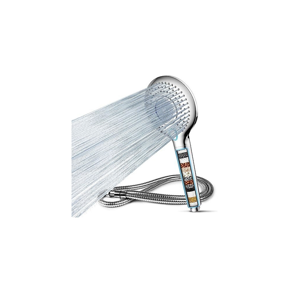 MEKO Hard Water Filter Shower Head, 15 Stage Shower Filter 3 Spray Modes High Pressure Shower Heads, Residual Chlorine Remove Shower Filter