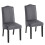 Living And Home Set of 2 Grey Velvet High Back Dining Chairs 3