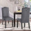 Living And Home Set of 2 Grey Velvet High Back Dining Chairs 1