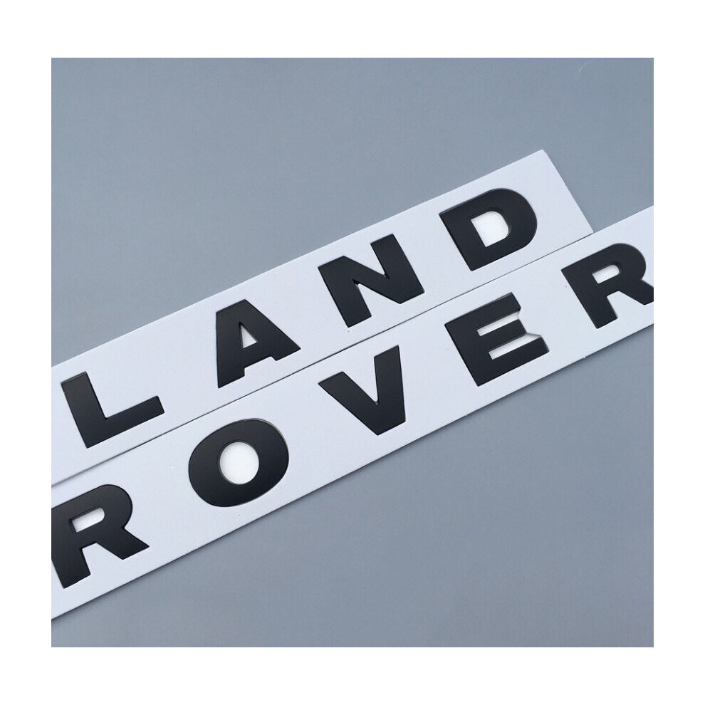 (Matt Black) Land Rover Letters Hood OR Tailgate Emblem Sticker