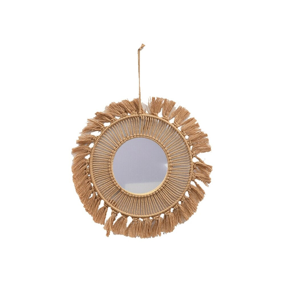 Q1JB Nordic Wall Hanging Mirror Woven Macrame Mirrors Handwoven Crafts for Indoor Outdoor Garden Bedroom Decoration Gift-image-OPC-PCFV2JJ-NEW