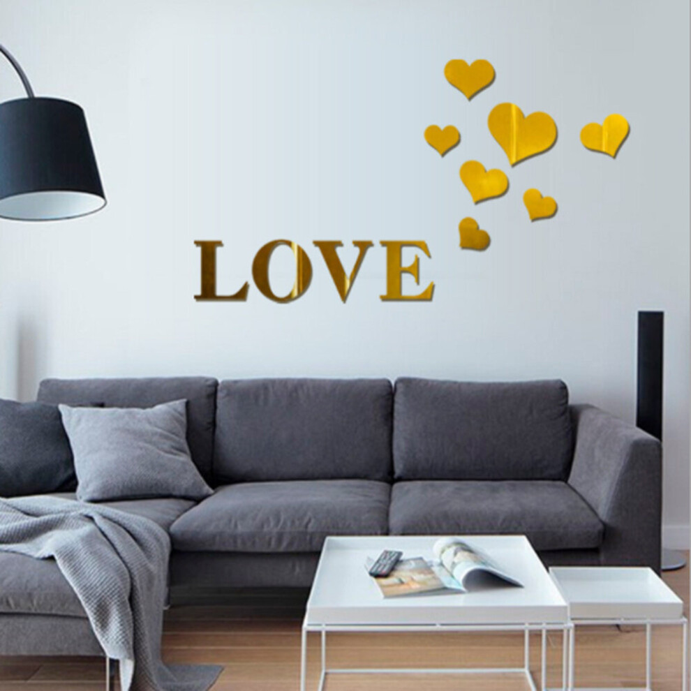 DIY love letter heart pattern background decorative mirror crystal wall decoration living room mural wall decoration-image-OPC-PCFV2JC-NEW