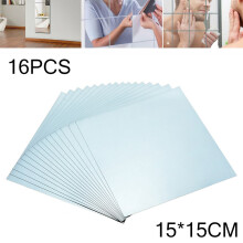 15x15cm Square Mirror Wall Sticker Self Adhesive Mirror Stickers Decal On Wall Bathroom Wall Tile Decorative Mirrors 16pcs
