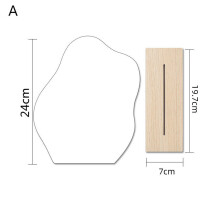 CuteLife Irregular Acrylic Room Decorative Mirror With Wooden Bracket Makeup Tables Mirror Desktop Home Decor Mirror