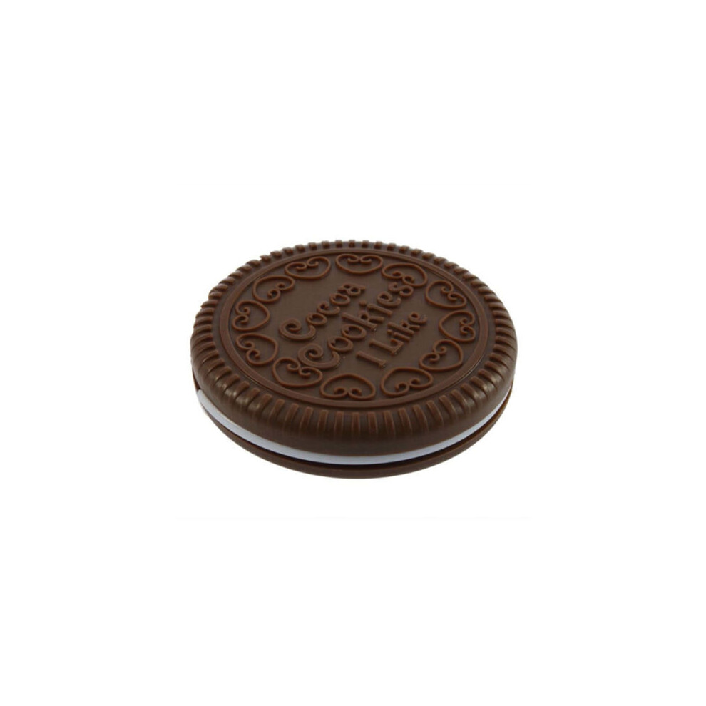 Brown Portable Mini Pocket Cookie Make Up Mirror Chocolate Biscuits Compact Mirror With Comb Makeup Folding Mirrors For Gift