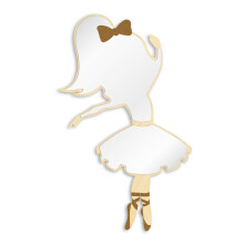 Ballerina Shaped Mirror Dancing Girl Wooden Acrylic Mirror Pretty Ballet Dancer Baby Girl Room Hanging Wall Mirror Home Decor