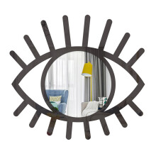 Acrylic Mirrors - Eye Shape Phase Mirror Wall-Mounted Mirror Wall Mirror Decor Wooden Bohemian Wall Decor For Living Room Bed