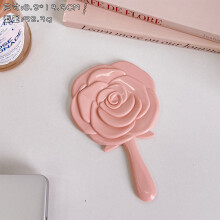 Rose Handle Mirror Holding Girl Flowers Mirror Portable Makeup Mirror Nordic Student Lovely Mirror Dressing Princess Mirror