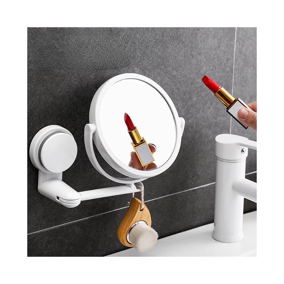 Bathroom Hole-free Folding Round Makeup Mirror Wall-mounted Rotating Double-sided Magnifying Beauty Mirror Dressing Mirror-image-OPC-PCFV2FR-NEW