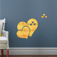 1pcs Love Reflector Ball Room Bathroom Decor Acrylic Wall Mirror Irregular Mirror Living Room Decoration Mini Sticker Mirror