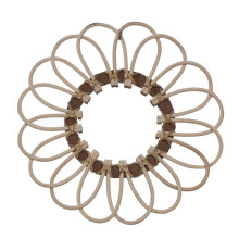 Rattan Round Makeup Mirror Innovative Art Decoration Dressing Bathroom Wall Hanging Mirrors Crafts