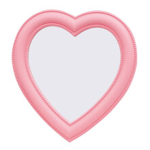 Pink Love Heart Shaped Mirror Desktop Makeup Mirrors Wall Mounted Double Use for Home Bedroom Dormitory Bathroom Decoration Mirr